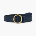 Navy Leather Circle -  Houtward Belts